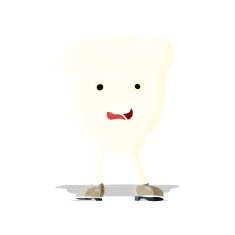 cartoon tooth looking afraid