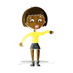 cartoon surprised woman N32