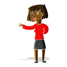 cartoon woman explaining N7