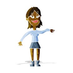 cartoon woman making hand gesture N2
