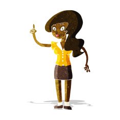 cartoon pretty woman with idea N8