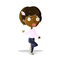 cartoon surprised woman N34