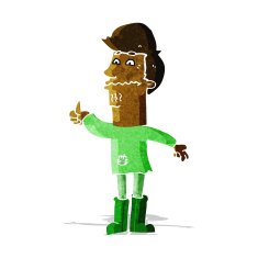 cartoon nervous man N31