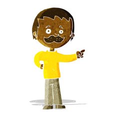 cartoon man with mustache pointing N4