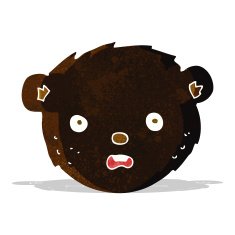cartoon black bear face N2