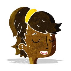 cartoon pretty female face N13