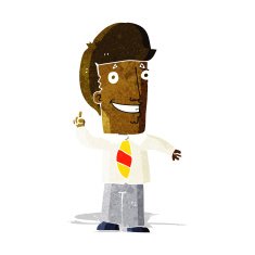cartoon office man with idea N2