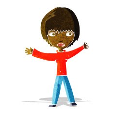 cartoon waving woman N17