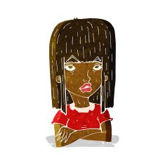 cartoon girl with folded arms N2