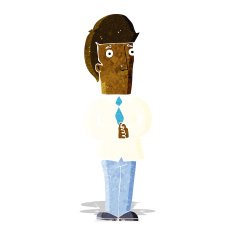 cartoon nervous man N32