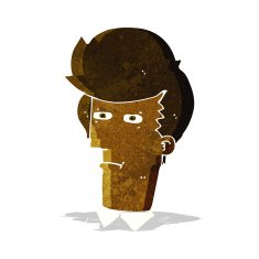 cartoon man narrowing eyes N6