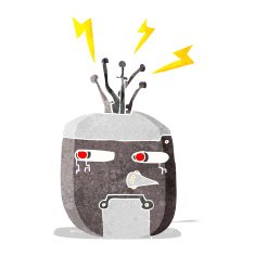 cartoon robot head N18