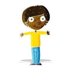 cartoon happy boy with open arms N3