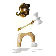 cartoon man with axe N2