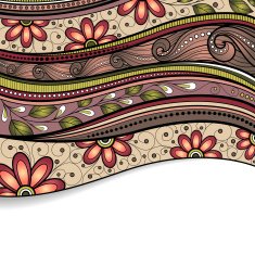 Vector Colored Floral Background Hand Drawn Texture N10