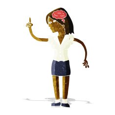 cartoon woman with clever idea N2