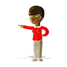 cartoon woman pointing finger of blame N2