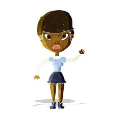 Cartoon Woman Waving N40