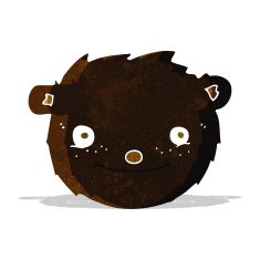 cartoon black bear head