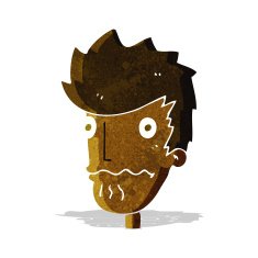 cartoon nervous man N33