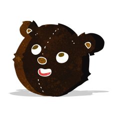 cartoon black bear face N3
