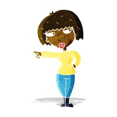 cartoon annoyed woman pointing N2