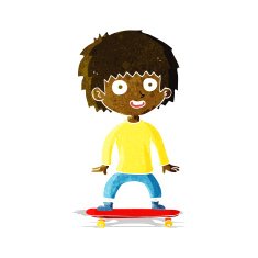 Cartoon Boy On Skateboard N10