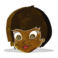 cartoon female face N21