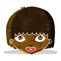 cartoon female face N22