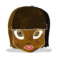 cartoon female face N23