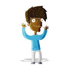 cartoon man waving arms N2