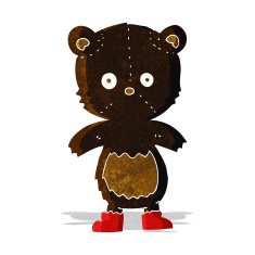 cartoon black bear cub N3