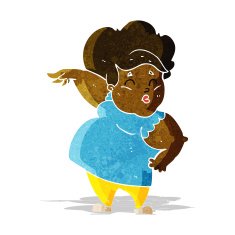 cartoon happy overweight lady N2