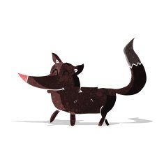 cartoon little wolf N46