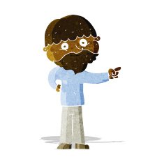 cartoon bearded man pointing N2