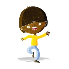 cartoon happy boy dancing
