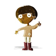 cartoon boy asking question N10