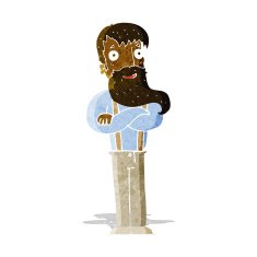 cartoon bearded hipster man N2