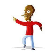 cartoon angry old man N28