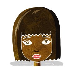 cartoon female face N25