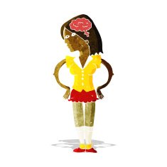 cartoon intelligent woman N3