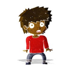 cartoon frightened boy N2
