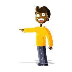 cartoon man pointing and laughing N11