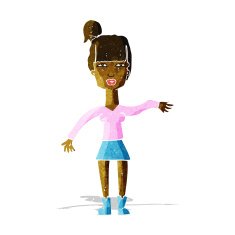 cartoon woman making dismissive gesture N3