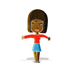 cartoon woman giving thumbs up symbol N10