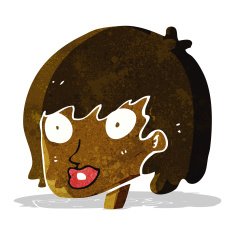 cartoon happy female face N24