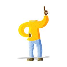 cartoon headless body with raised hand N2
