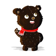 cartoon cute black bear cub