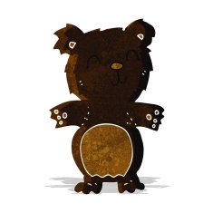 cartoon cute black bear cub N3