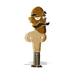 cartoon old man with mustache N6